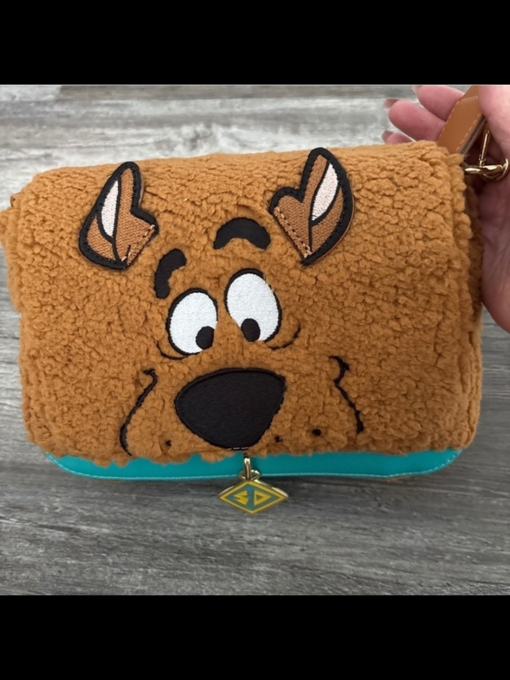 Loungefly Scooby-Doo Plush Crossbody Bag in Brown and Teal